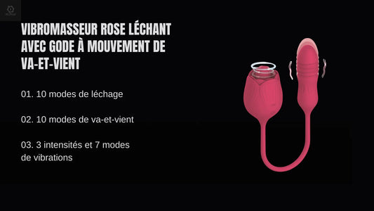 Vibromasseur Rose léchant avec gode à mouvement de va-et-vient IntimLux